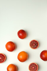 Concept of citrus with red orange, space for text