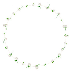 Obraz na płótnie Canvas 白いバラの丸い飾り枠 