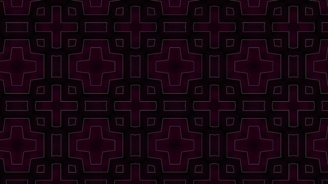 Abstract, background animation, scrolling right, black and purple crosses