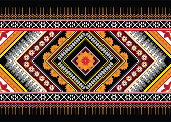 Abstract ethnic geometric flower pattern design pattern for background,fabric,wrapping,clothing,carpet,wallpaper,clothing,wrapping,batik,fabric