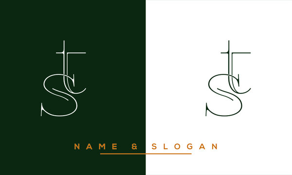 TS,  ST,  T,  S   Abstract  Letters  Logo  Monogram