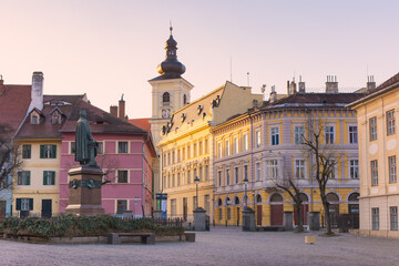 Fototapeta na wymiar European old town. Historical center of Sibiu, Romania