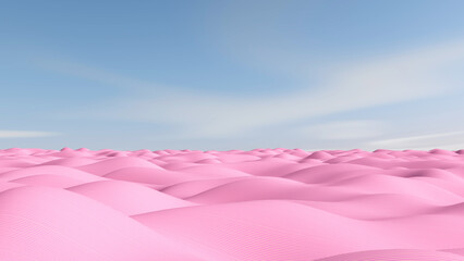 Fototapeta na wymiar meadow with sky background. 3D illustration, 3D rendering 