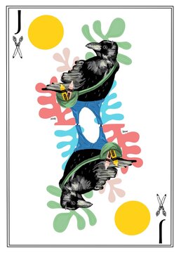 Spielkarten Design Krähe