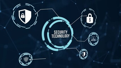 Internet, business, Technology and network concept. Cyber security data protection business technology privacy concept. Virtual button.