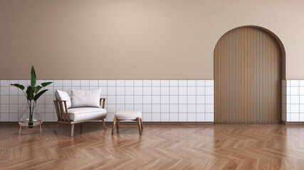 Room interior with wall background. 3D rendering ,3D illustration
