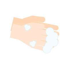 シンプルでかわいい手のイラスト :  手を洗う