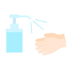 シンプルでかわいい手のイラスト :  手の消毒