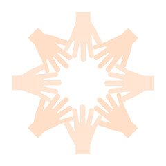 シンプルでかわいい手のイラスト :  手を重ねる