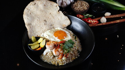Fried Rice with Sunny Side Up Indonesian Food