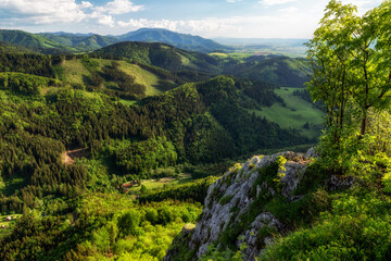 View from rock formation called Katova skala in Great Fatra mountains, Slovakia