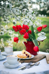 breakfast in the spring garden