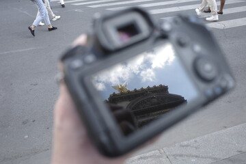Garnier Palace reflected on a camera