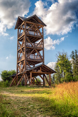 Wooden lookout on hill Tabor in Slovakia