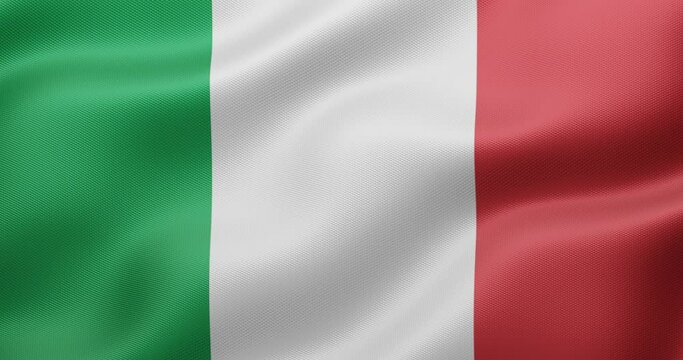 4K 3D Seamless loop animation of the Italian flag. Accurate dimensions and official colors. Symbol of patriotism and freedom...