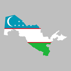 Uzbekistan flag inside map borders vector illustration 