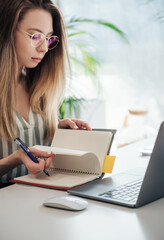 Young woman working on a computer