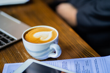 Morning coffee before start work on this day