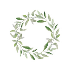 Watercolor illustration of sage leaves and flowers. Botanical set for garden herbal prints and designs