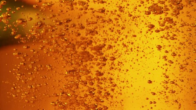 Super Slow Motion Shot of Beer Bubbles Background at 1000fps.
