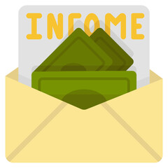 Income flat icon,linear,outline,graphic,illustration