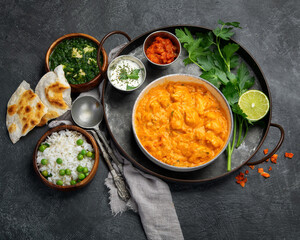 Indian curry on dark backgroound.