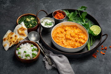 Indian curry on dark backgroound.