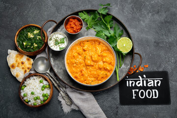 Indian curry on dark backgroound.