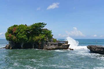 temple on the island in the ocean