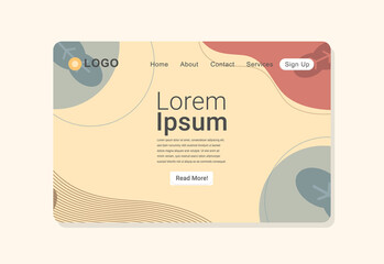 Aesthetic Boho Style Landing Page Design with Abstract Shapes
