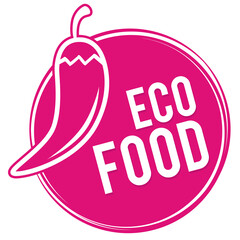 eco food badge with pepper icon.