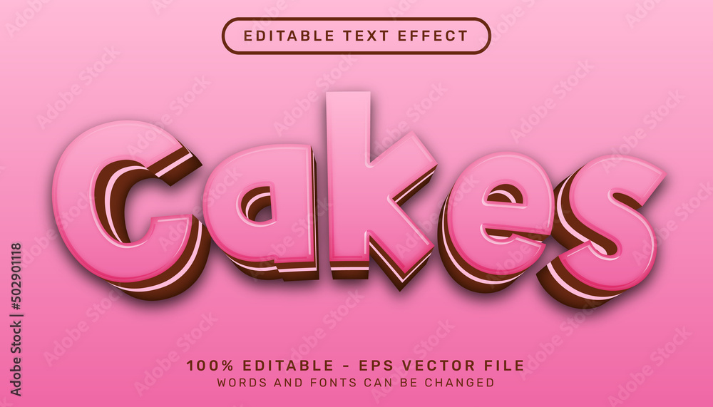 Poster cake 3d text effect and editable text effect