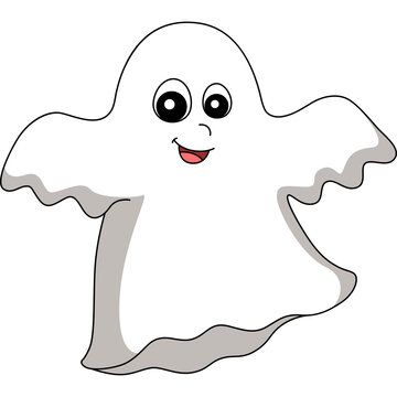 Ghost Halloween Cartoon Colored Clipart