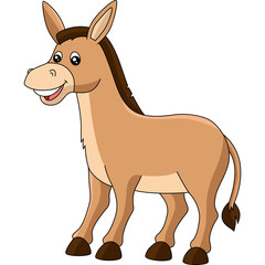 Donkey Cartoon Colored Clipart Illustration