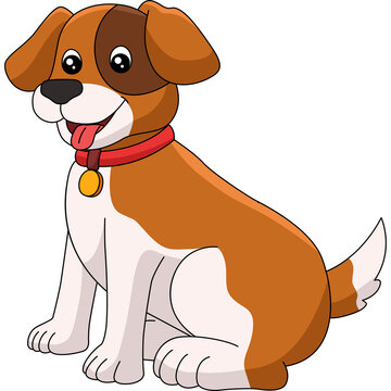  Dog Cartoon Colored Clipart Illustration