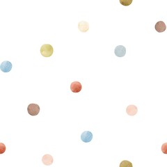 Beautiful seamless pattern with hand drawn watercolor dots.
