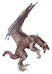 3D Rendering Fairy Tale Dragon on White