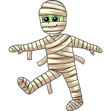 Mummy On Halloween Cartoon Colored Clipart