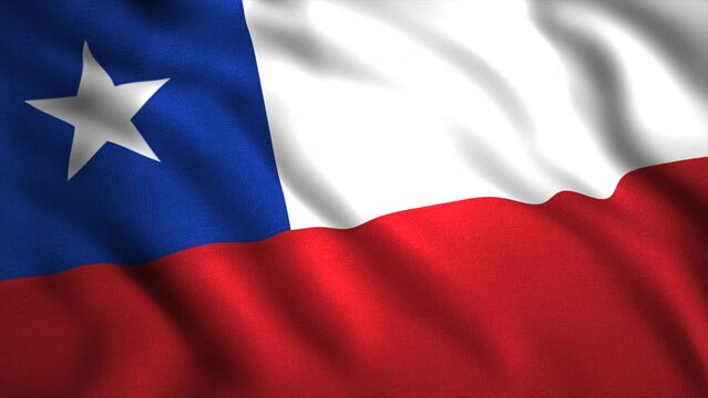 Flag of Chile.Motion. A tricolor flag with a white star in the upper right corner that flutters in the wind.