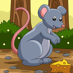 Mouse Colored Cartoon Farm Illustration