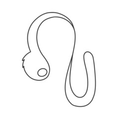 stylized zodiac Leo sign from horoscope and astrology.  Lineart, individual elements