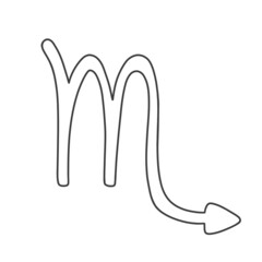stylized zodiac sign from horoscope and astrology.  Lineart, individual elements