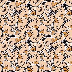 Kids seamless stickers ducks pattern for wallpaper and fabrics and textiles and packaging and gifts and cards and linens
