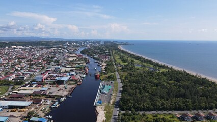 Miri, Sarawak Malaysia - May 2, 2022: The Landmark and Tourist Attraction areas of the of Miri...