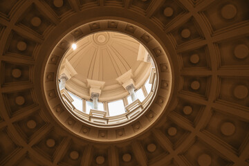 dome of cathedral of Seville illuminated by outside light