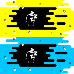 White Dreams icon isolated on black background. Sleep, rest, dream concept. Resting time and comfortable relaxation. Vector