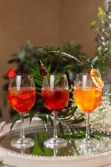 glass of wine with flowers