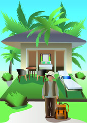 Travel to tropical islands. Room with sea view