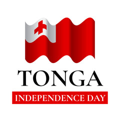 Tonga Independence Day typography poster. Holiday celebrated on June 4. Vector template for banner, greeting card,  flyer, etc