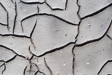 Cracks in the dry ground, drought.